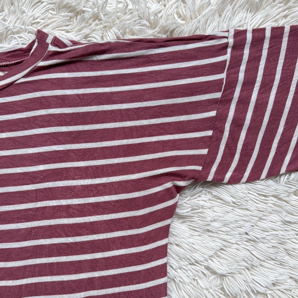 Magic Fit Striped Short Sleeve Top 💗 Pink & Ivory - Picture 8 of 13